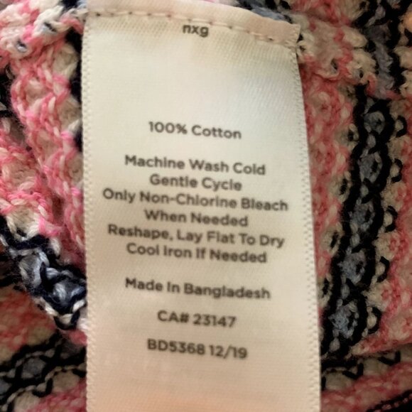 Talbots Cardigan Sweater Womens M Petite Pink Blue White Button Up Polka Dots - Picture 4 of 11